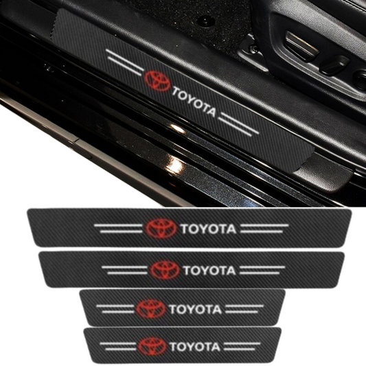 Carbon fiber door threshold sill plate sticker 4pcs-kit for Toyota Rav4 2019-22