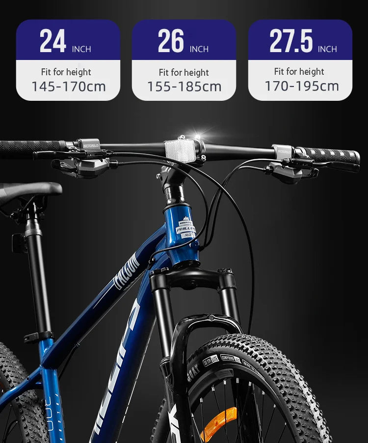 24-26-27.5 In 21-24-27-Speed Mountain Bike MTB with Disc Brake-Shock Absorbers